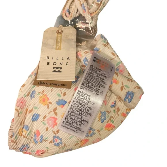 Billabong Cream Floral Bikini Top - Picture 4 of 4
